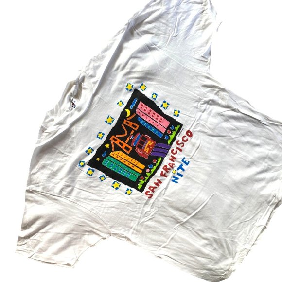 T-shirt Vintage Hanes Beefy - Cycle Rock - Années 90 - Fabriqué Aux USA - Taille M